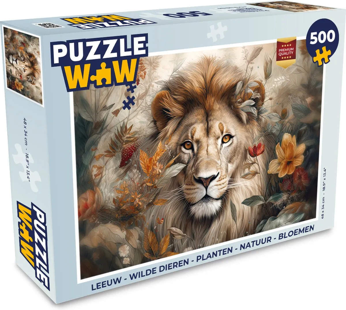 PuzzleWow Leeuw Wilde Dieren Natuur Puzzel 500 Stuks