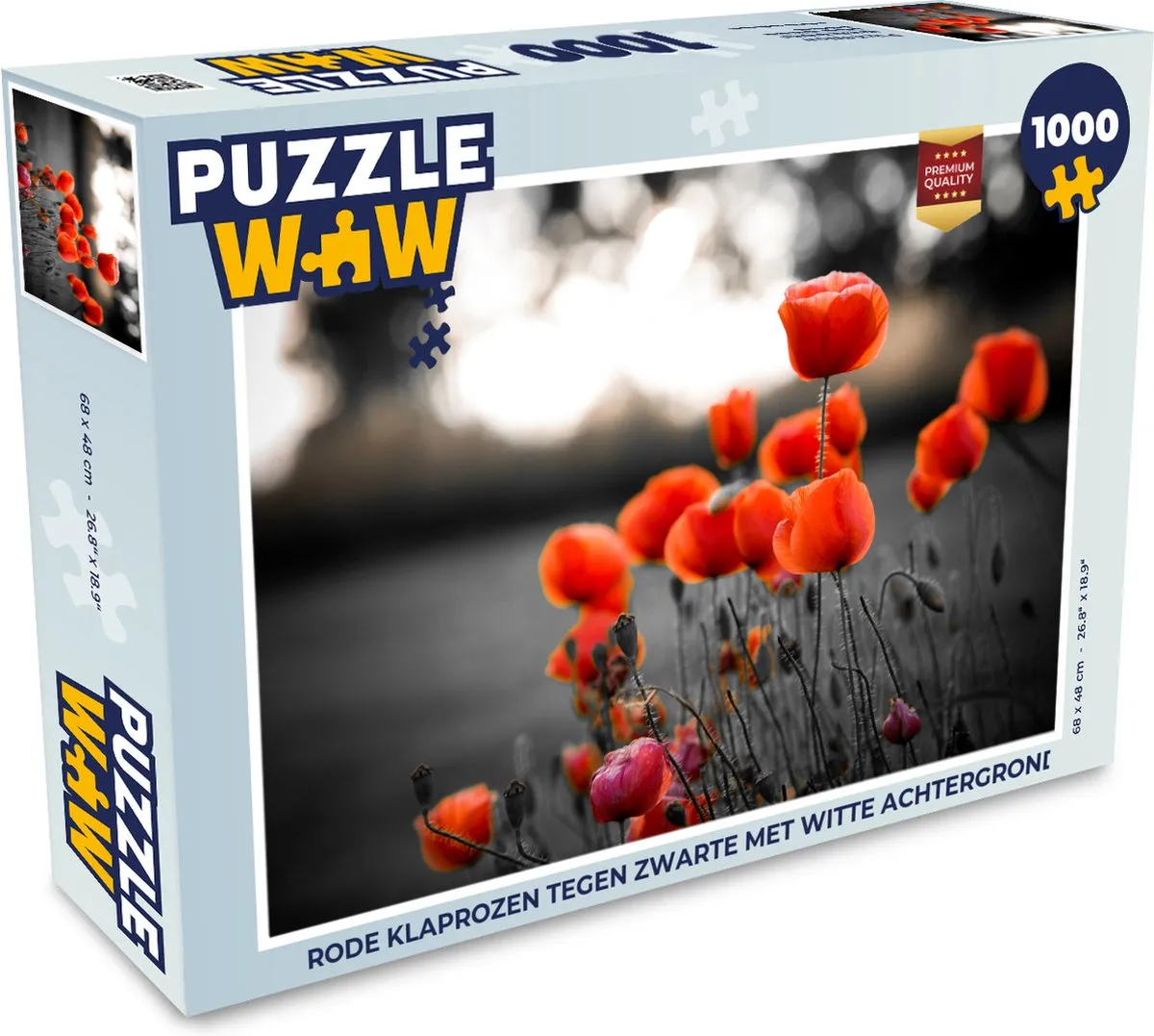 PuzzleWow Legpuzzel Rode Klaprozen 1000 Stuks