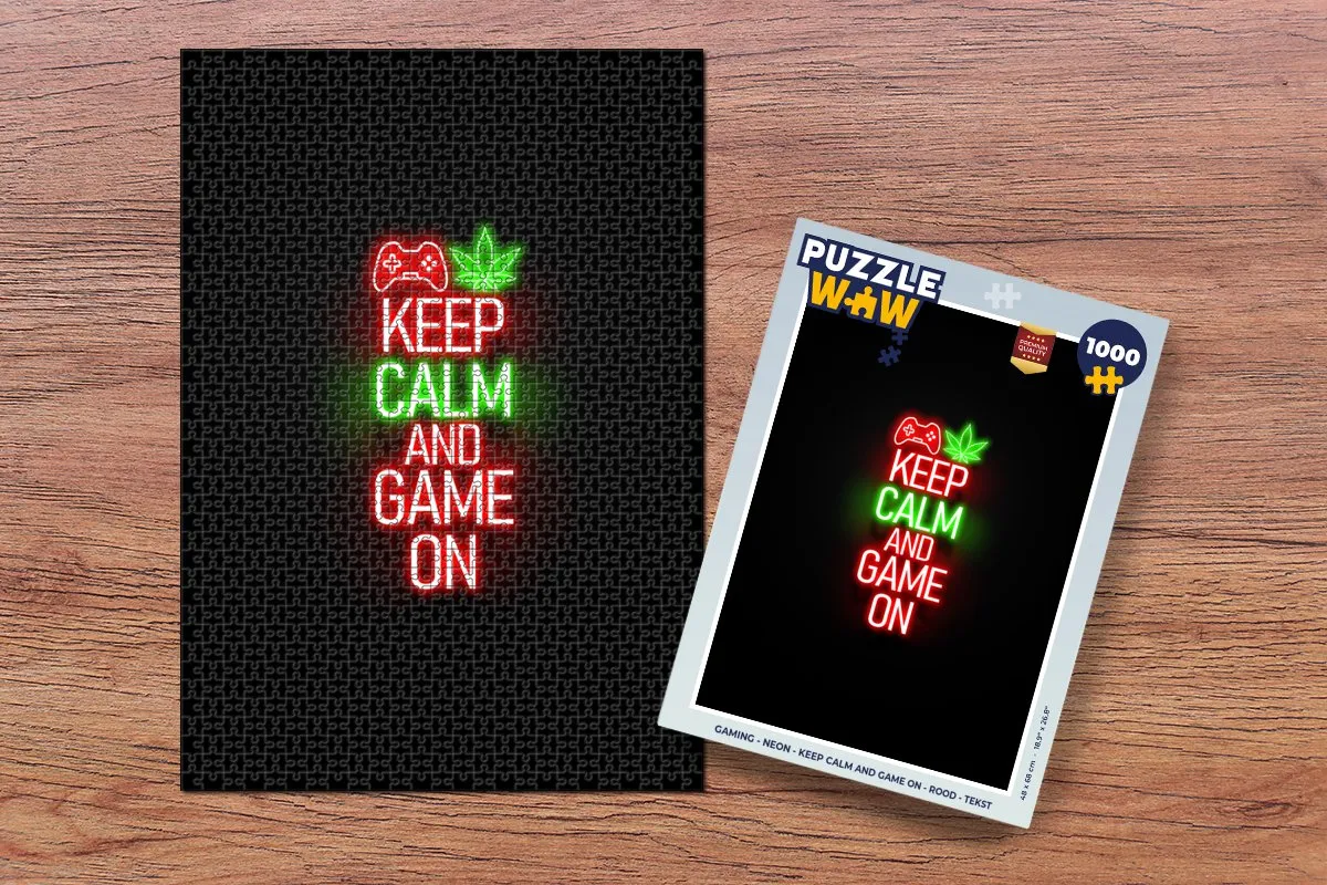 PuzzleWow Neon Legpuzzel 1000 Stuks - Rood