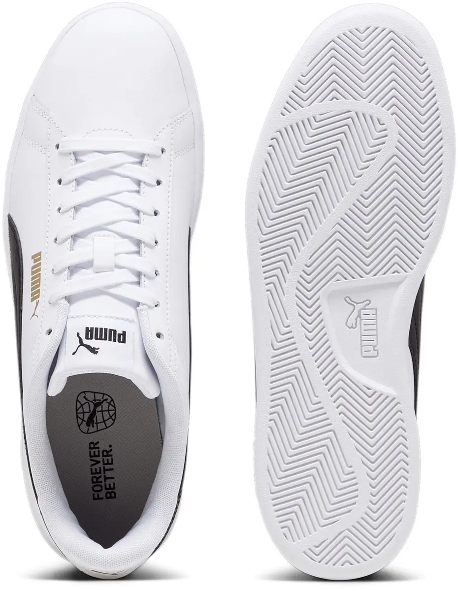 PUMA Smash 3.0 L Sneakers - 46 - Witte/Zwarte/Gouden - afbeelding 6 van 6