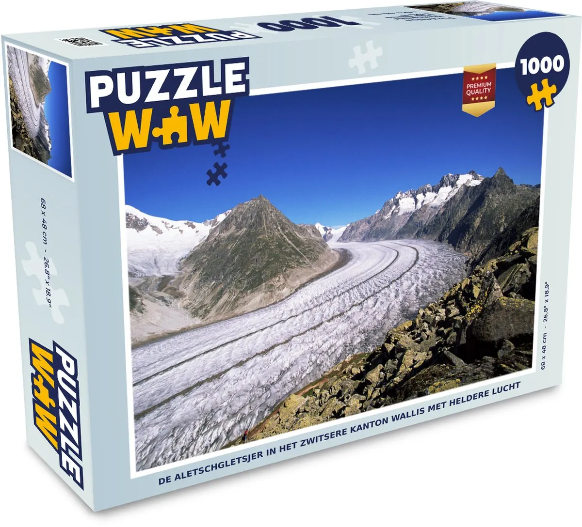 PuzzleWow De Aletschgletsjer Legpuzzel 1000 Stuks - Multicolor