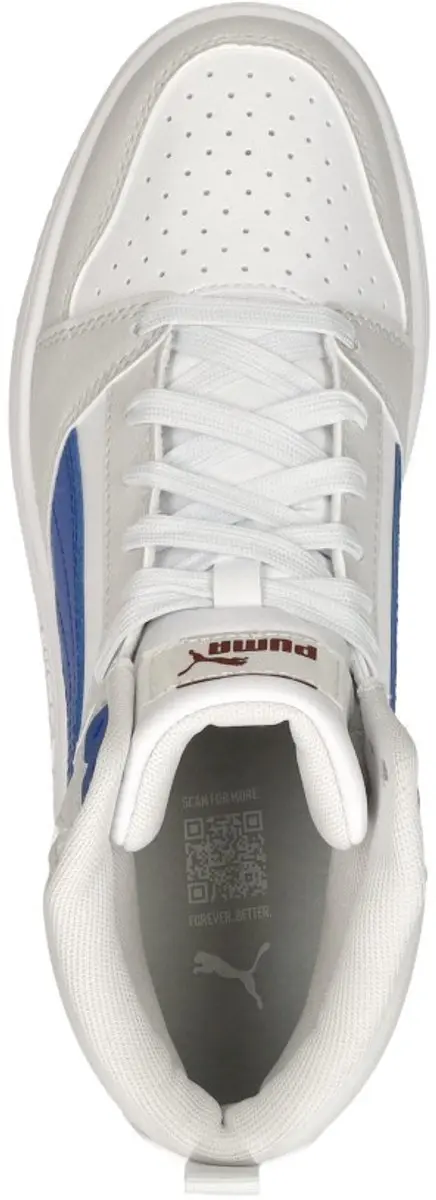 PUMA Puma Rebound V6 Mid Jr Unisex Sneakers - PUMA White-Vivid Blue-Feather Gray - afbeelding 4 van 6