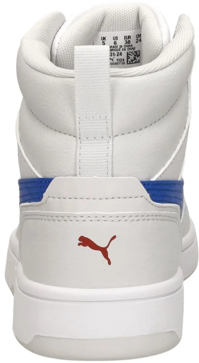 PUMA Puma Rebound V6 Mid Jr Unisex Sneakers - PUMA White-Vivid Blue-Feather Gray - afbeelding 5 van 6