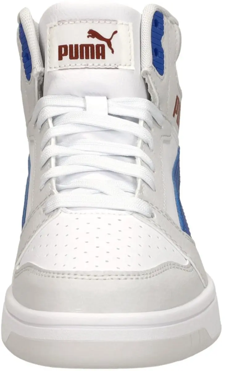 PUMA Puma Rebound V6 Mid Jr Unisex Sneakers - PUMA White-Vivid Blue-Feather Gray - afbeelding 2 van 6