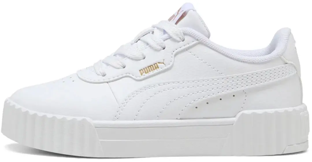 PUMA Carina 3.0 PS Meisjes Sneakers - 31 - Wit/Goud - afbeelding 4 van 6