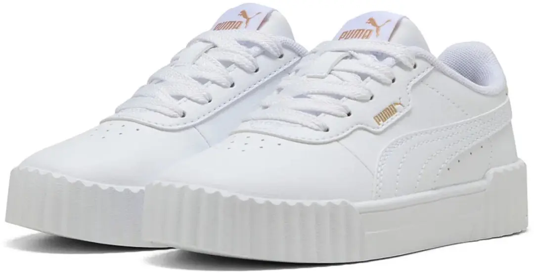 PUMA Carina 3.0 PS Meisjes Sneakers - 31 - Wit/Goud - afbeelding 2 van 6