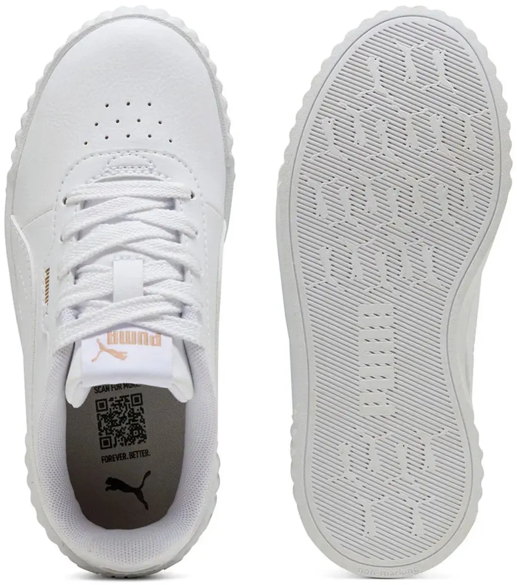 PUMA Carina 3.0 PS Meisjes Sneakers - 31 - Wit/Goud - afbeelding 3 van 6