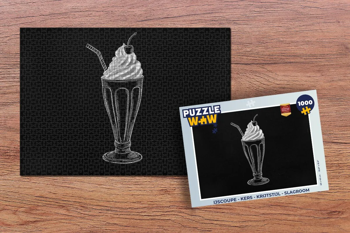 PuzzleWow IJscoupe Kers Slagroom Legpuzzel 1000 Stuks