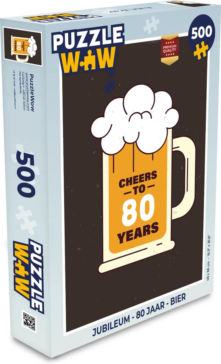 PuzzleWow Jubileum Bier Legpuzzel 500 Stuks - Multicolor