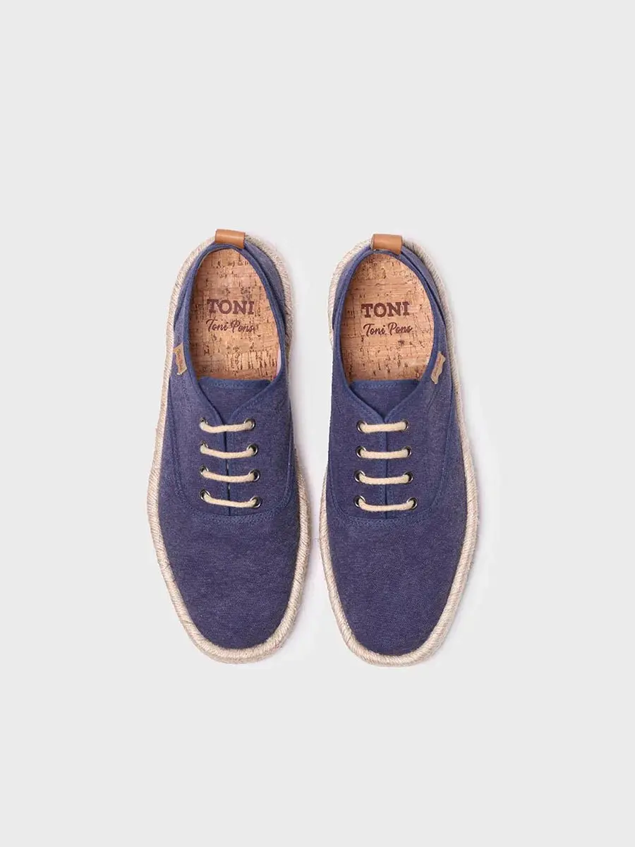 Espadrille met vetersluiting voor heren