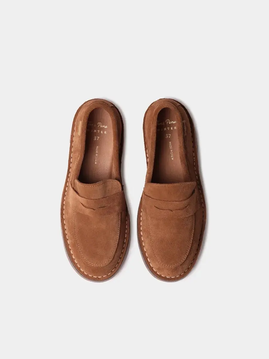 Suède loafers voor dames