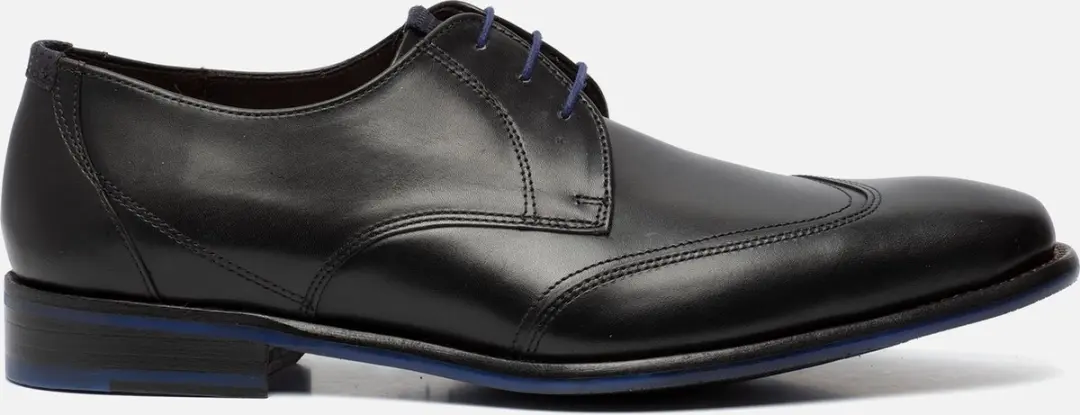 Floris van Bommel Veterschoenen zwart Leer