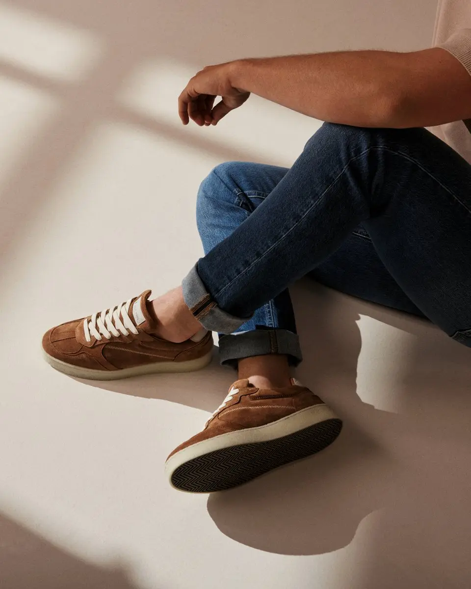 VIA VAI Zane Ethan Sneakers - Suède Cognac - afbeelding 5 van 6