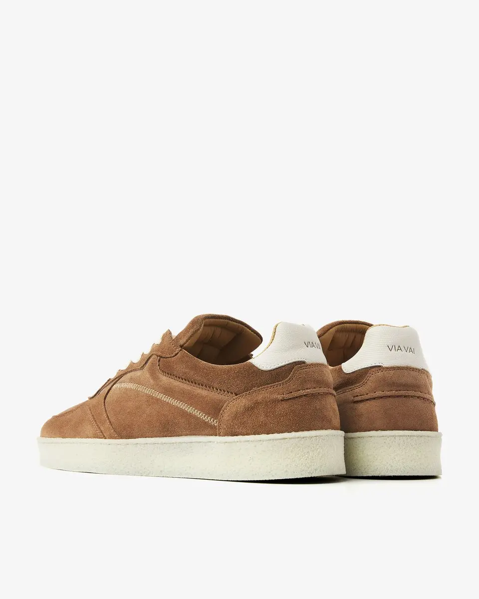 VIA VAI Zane Ethan Sneakers - Suède Cognac - afbeelding 4 van 6