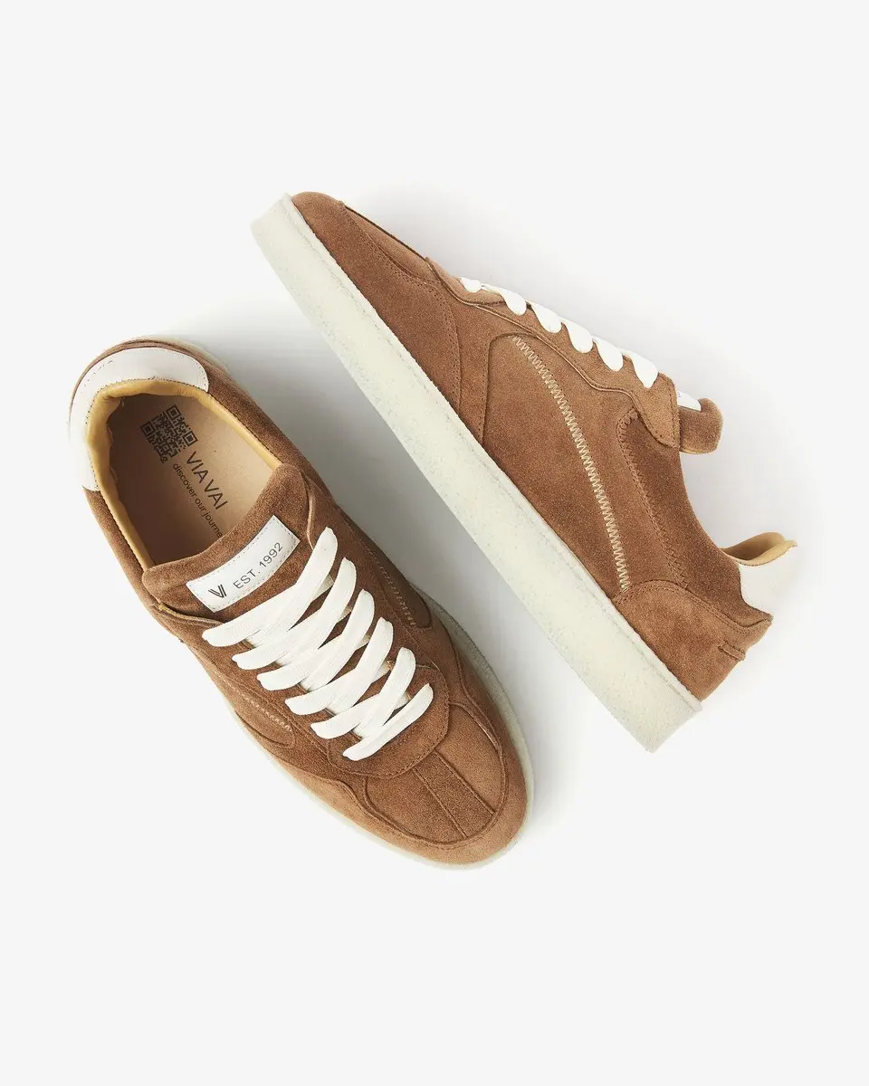 VIA VAI Zane Ethan Sneakers - Suède Cognac - afbeelding 3 van 6