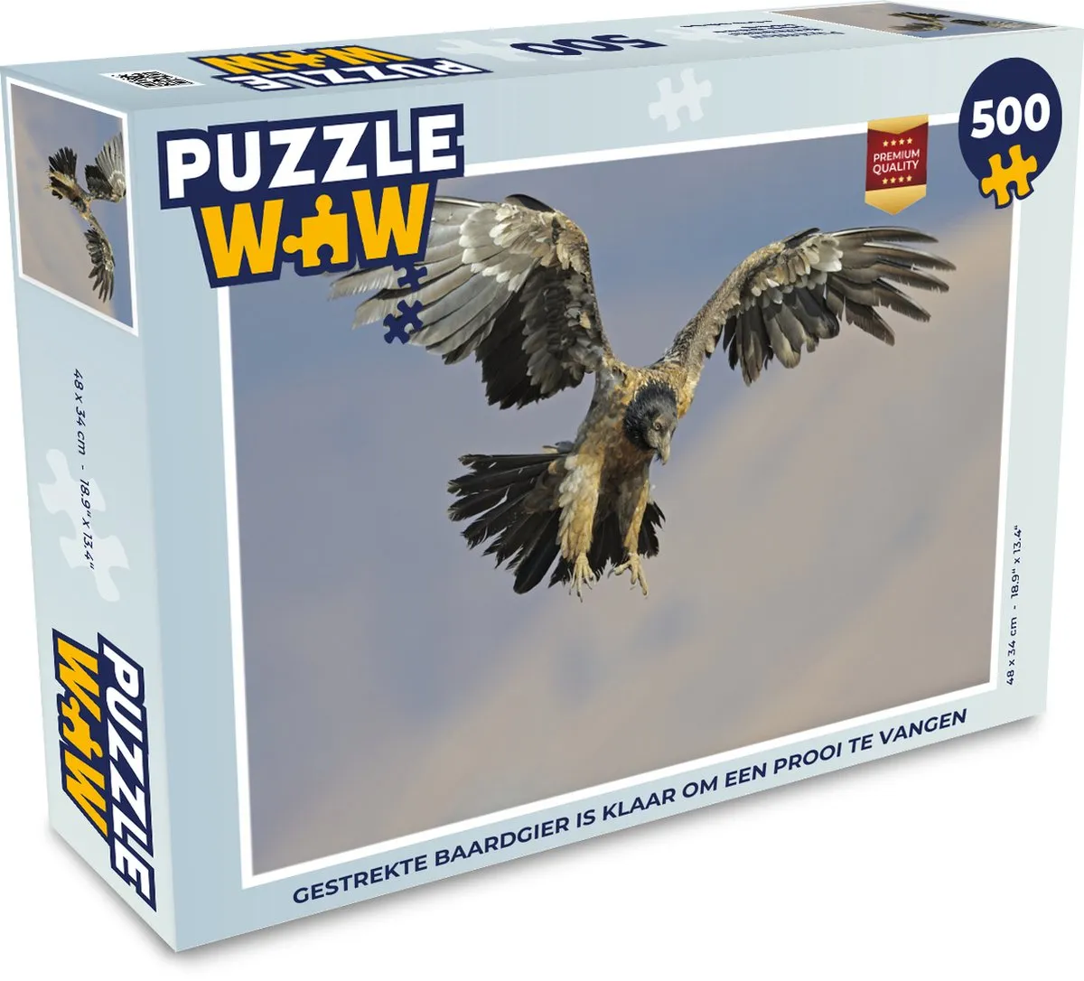 PuzzleWow Legpuzzel Gestrekte Baardgier 500 Stuks