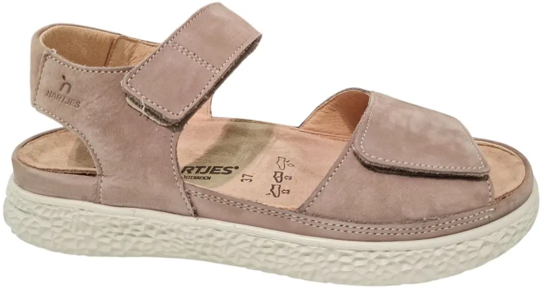 Hartjes 132.1220/30 35.00 H Nubuck Beige Dames Sandalen 100% Chroomvrij
