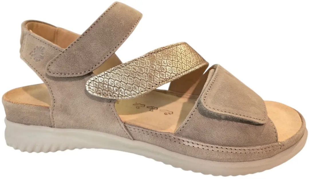 Hartjes 132.1135/34 26.40 Sandalen Beige Suede Dames Breedtemaat G