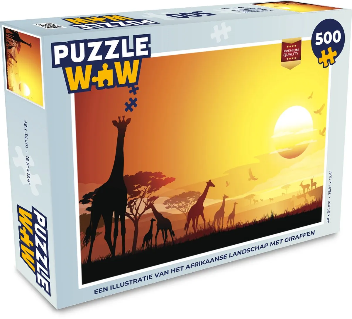 PuzzleWow Legpuzzel Afrikaans Landschap 500 Stuks