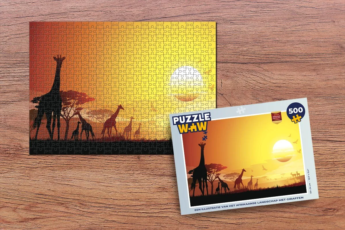 PuzzleWow Legpuzzel Afrikaans Landschap 500 Stuks - Multicolor