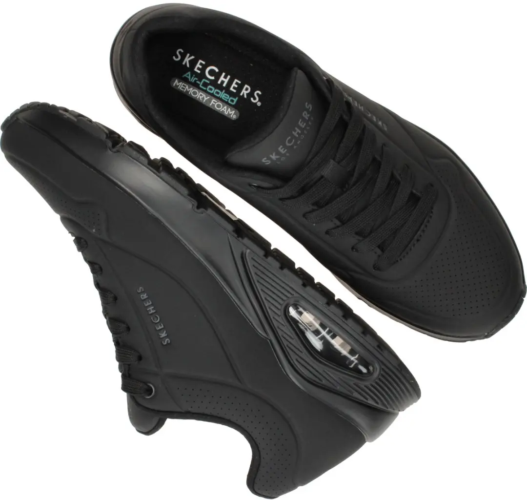 Skechers Uno Stand On Air Heren Sneakers 300404 - Zwart - afbeelding 6 van 6