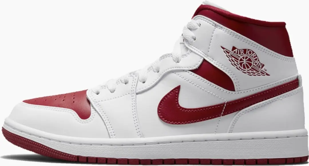 WMNS Nike Air Jordan 1 Mid, Reverse Chicago 2022, White, RED, BQ6472-161, EUR 39