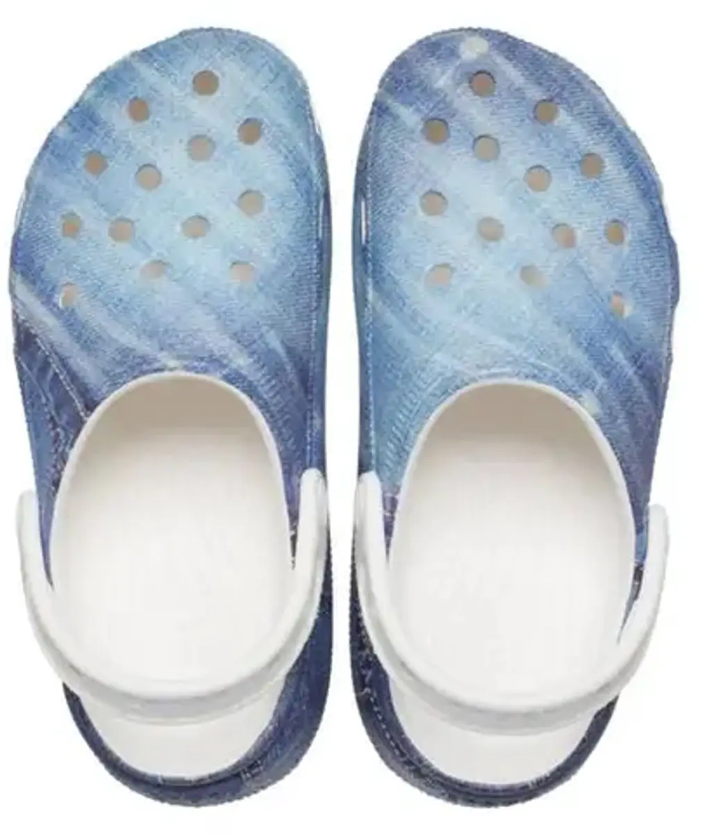 Crocs Classic Cutie Denim Clog Wit/Blauw Maat 32/33 US J1