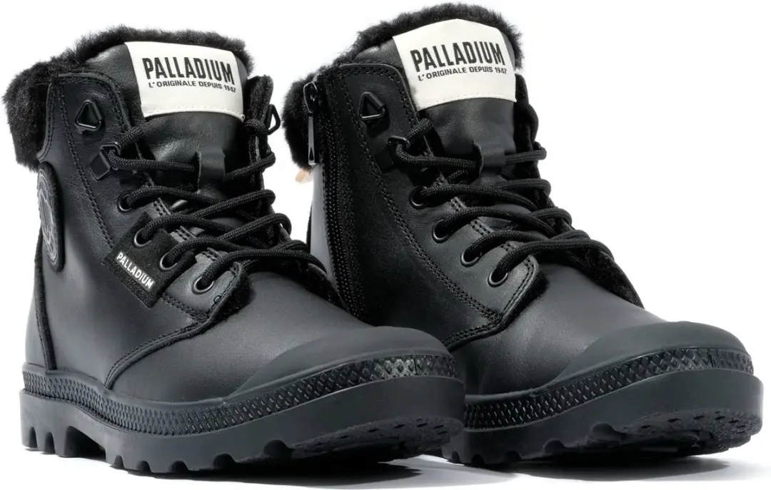 PALLADIUM Pampa Hi Snow Warm dameslaarzen enkellaars leer 94380-008-M zwart
