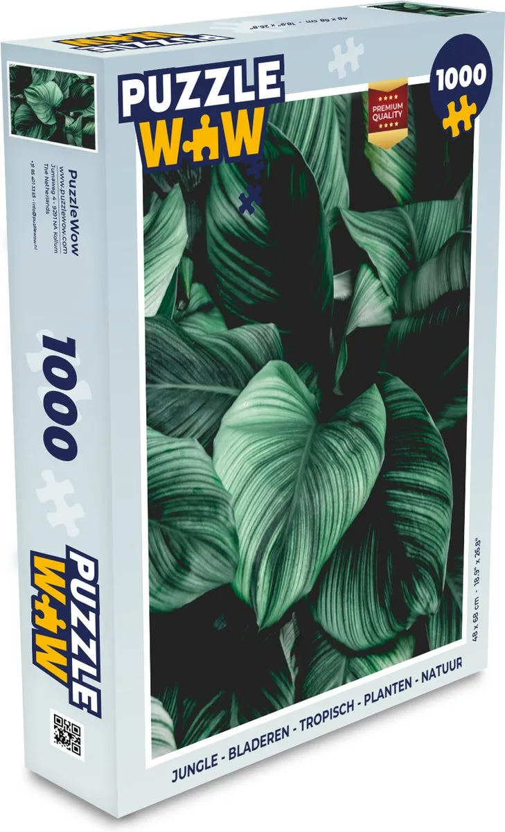 PuzzleWow Jungle Bladeren Legpuzzel 1000 Stuks - Multicolor