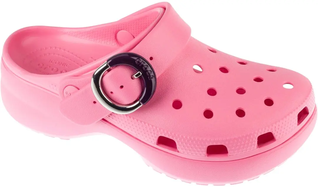 Crocs Classic Platform Dipped Buckle Clog, Vrouwen, Roze, Slippers, maat: 39/40