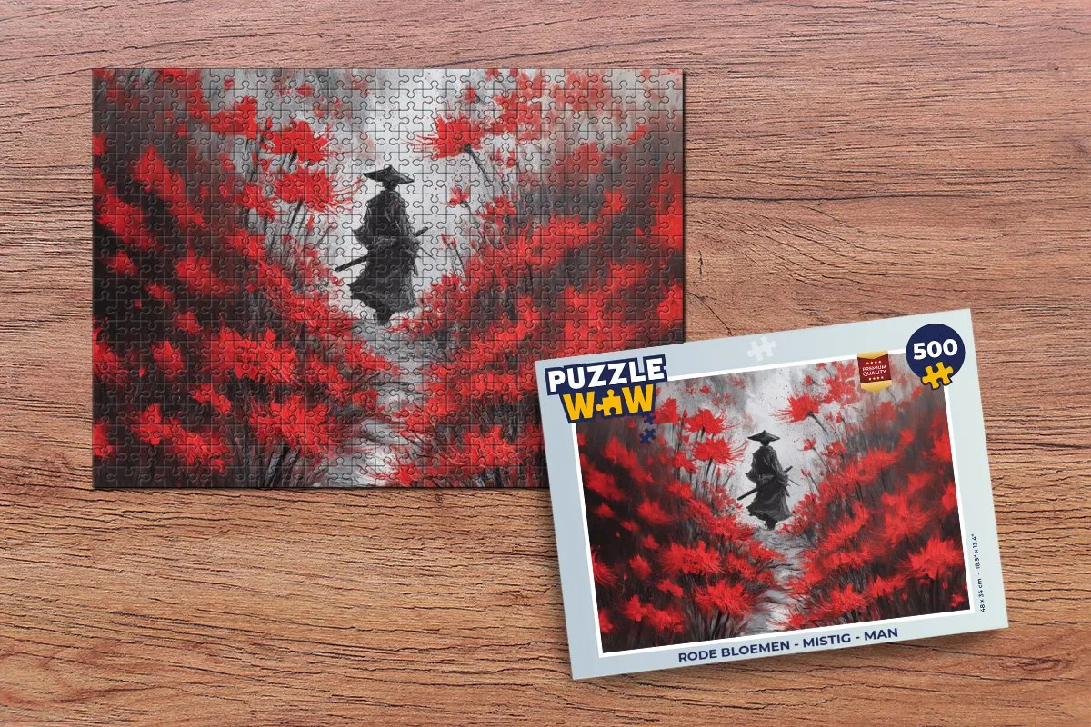 PuzzleWow Legpuzzel Rode Bloemen - 500 Stuks - MPN 8721406855699