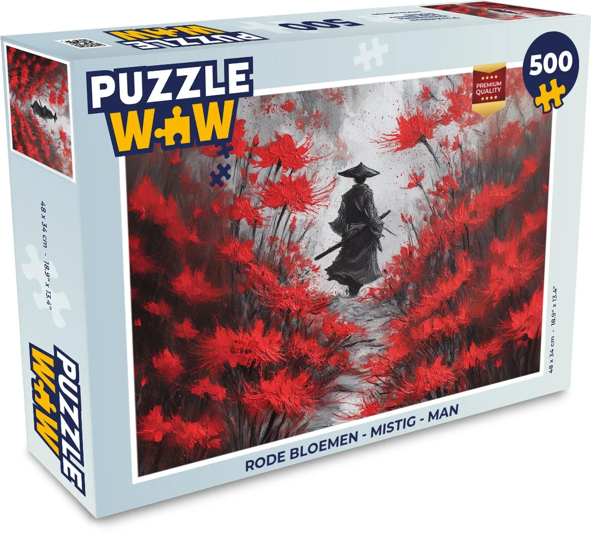 PuzzleWow Legpuzzel Rode Bloemen - 500 Stuks - MPN 8721406855699