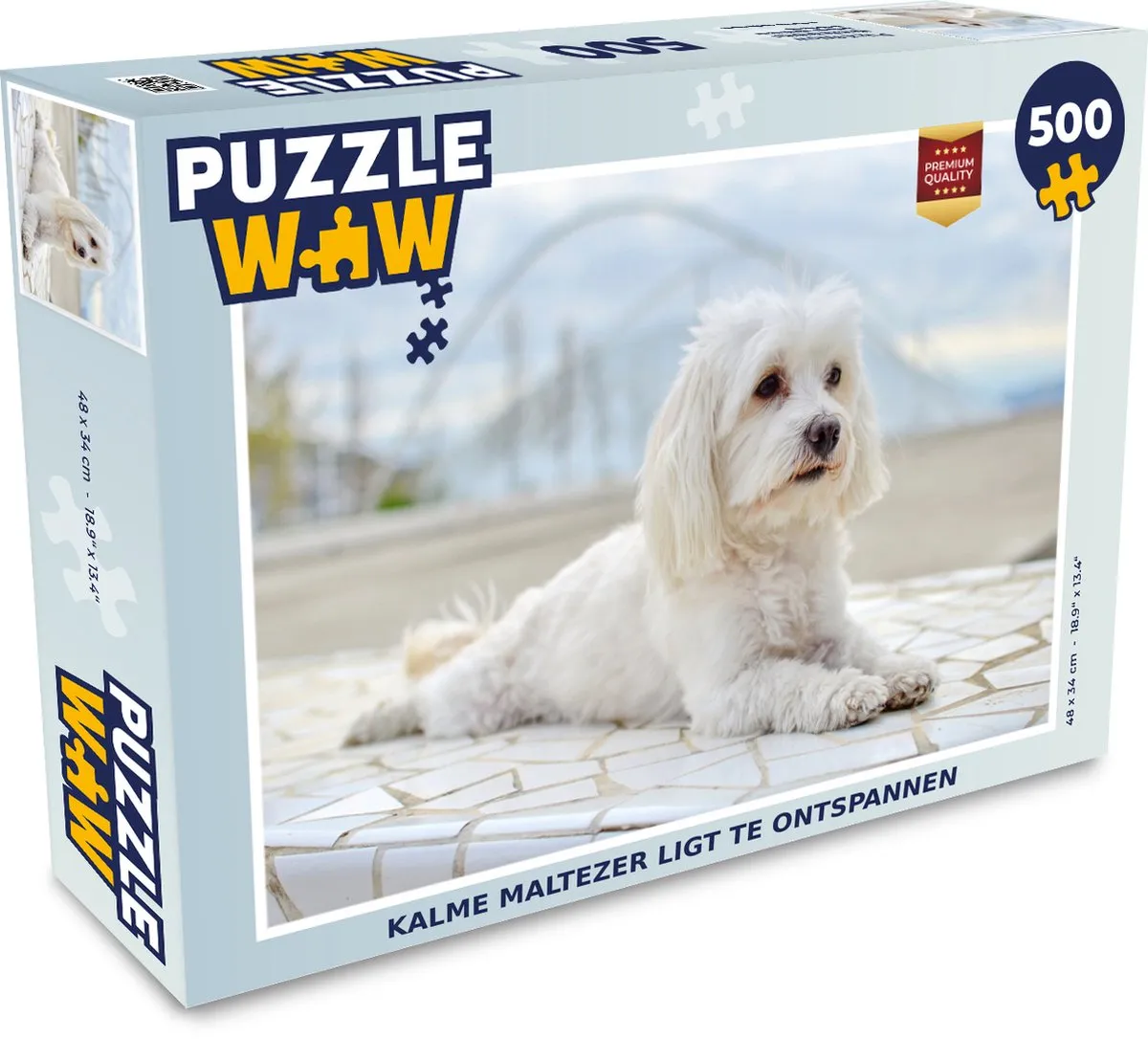 PuzzleWow Legpuzzel Kalme Maltezer 500 Stuks - Multicolor