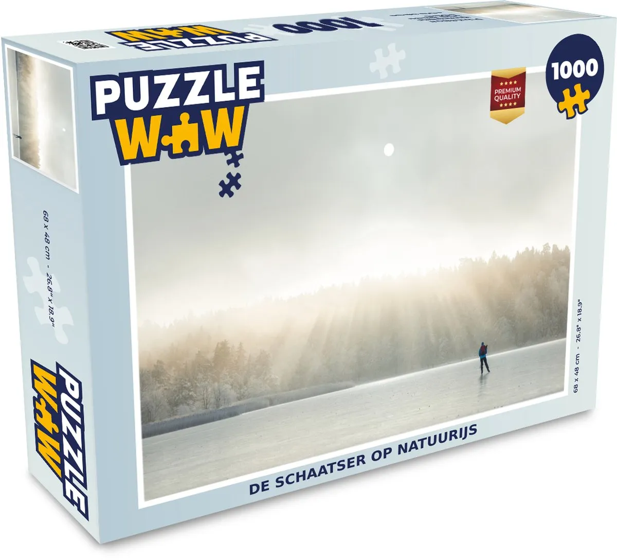 PuzzleWow De Schaatser op Natuurijs Legpuzzel 1000 Stuks - Multicolor