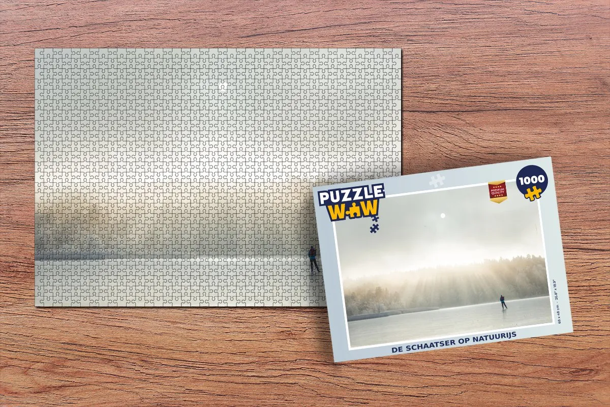 PuzzleWow De Schaatser op Natuurijs Legpuzzel 1000 Stuks - Multicolor