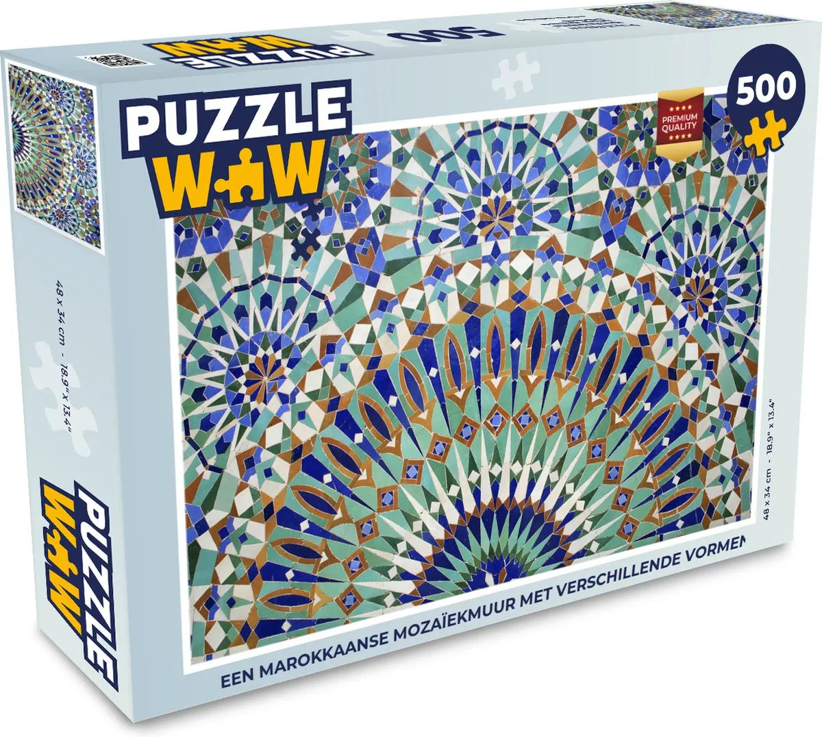 PuzzleWow Legpuzzel Marokkaanse Mozaïekmuur 500 Stuks - Multicolor