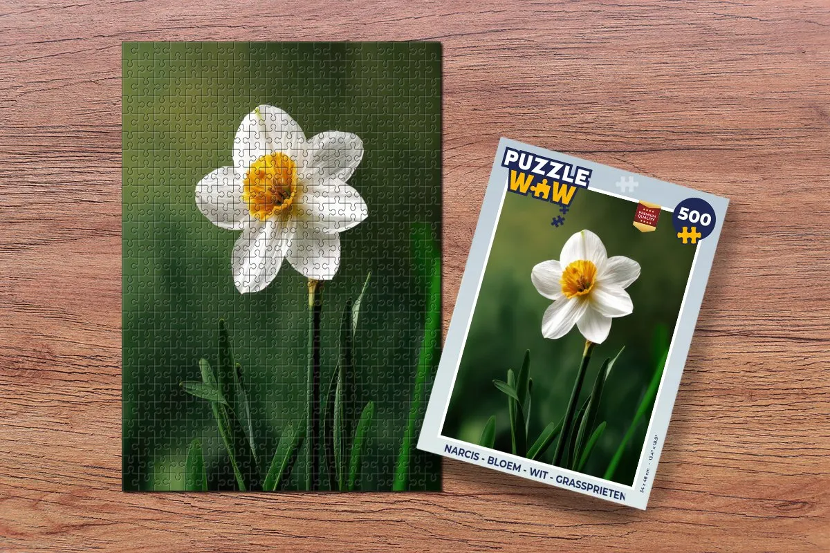 PuzzleWow Narcis Legpuzzel 500 Stuks - Wit