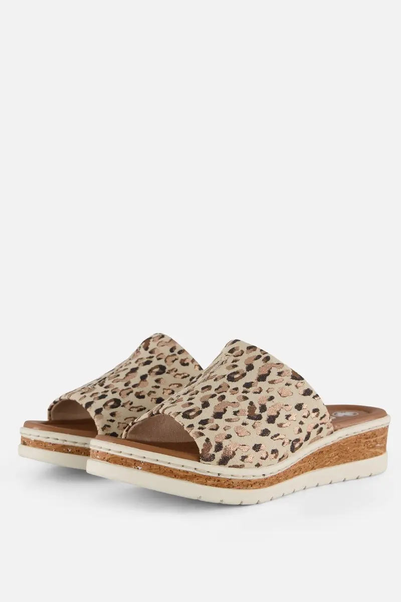 Rieker Leopard beige Slipper Synthetisch H-Leest