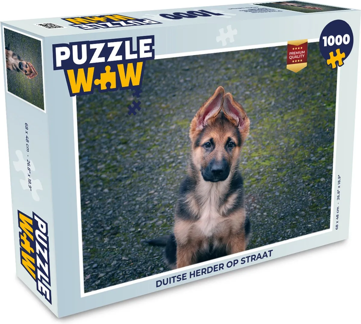 PuzzleWow Duitse Herder Op Straat Legpuzzel 1000 Stuks - Multicolor