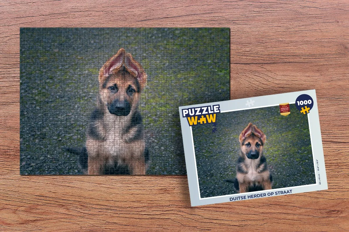 PuzzleWow Duitse Herder Op Straat Legpuzzel 1000 Stuks - Multicolor