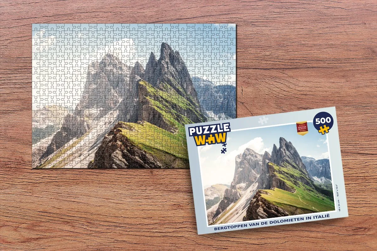 PuzzleWow Bergtoppen Dolomieten Legpuzzel 500 Stuks - Multicolor
