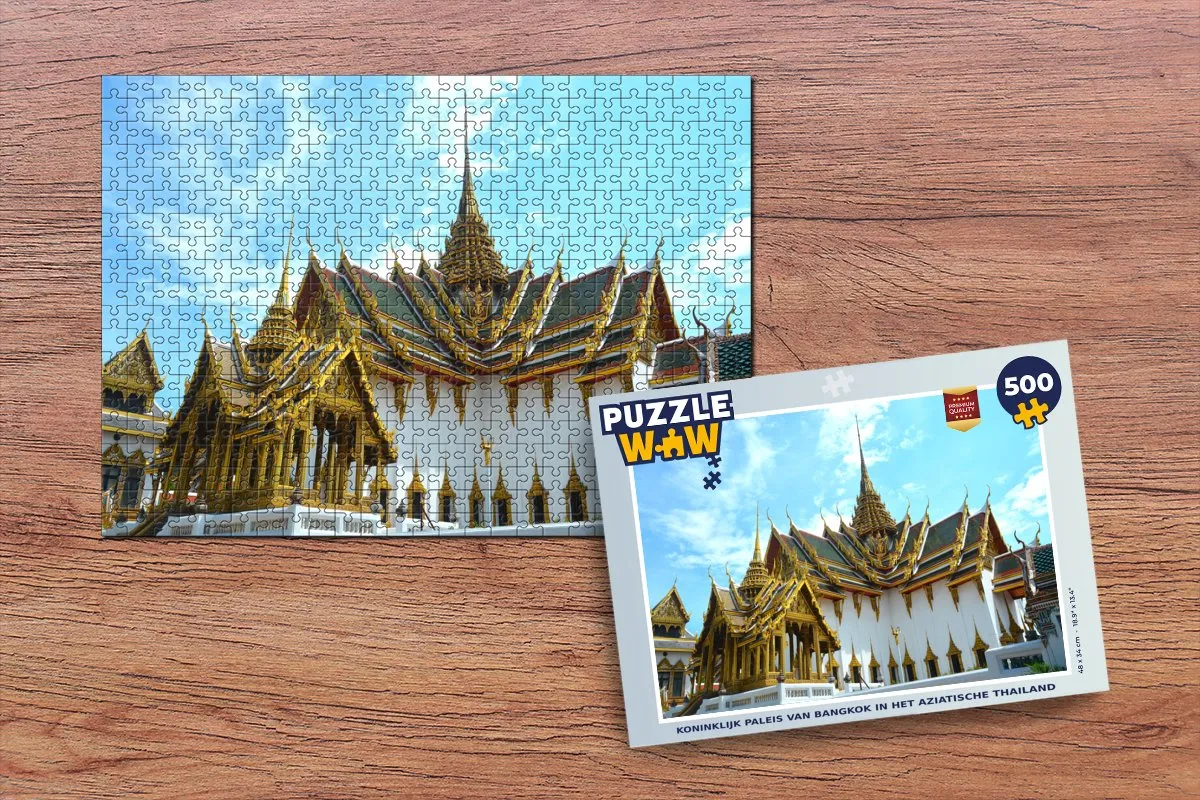 PuzzleWow Thailand Paleis Zon Legpuzzel 500 Stuks - Multicolor