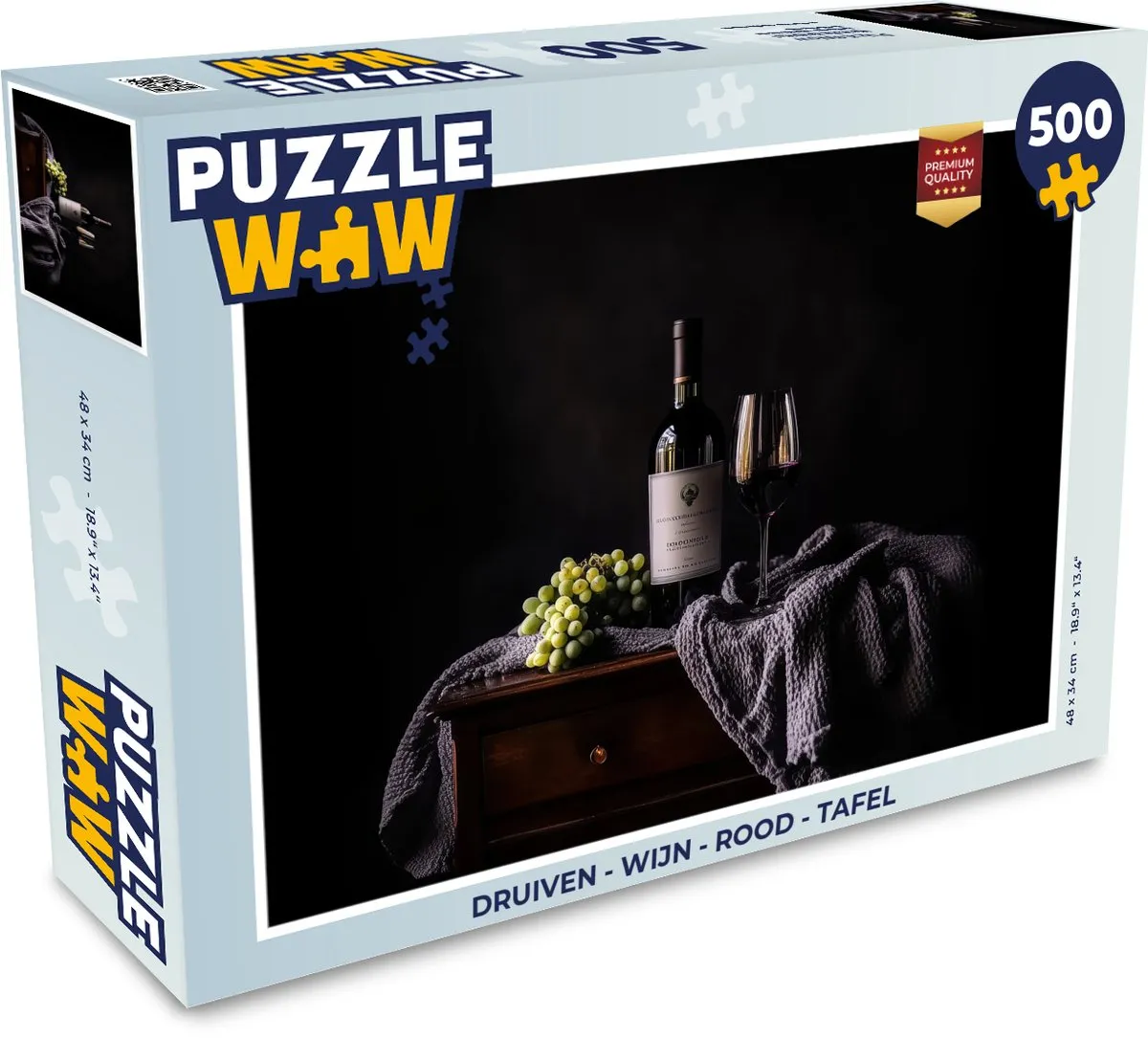 PuzzleWow Druiven Tafelpuzzel 500 Stuks - Rood