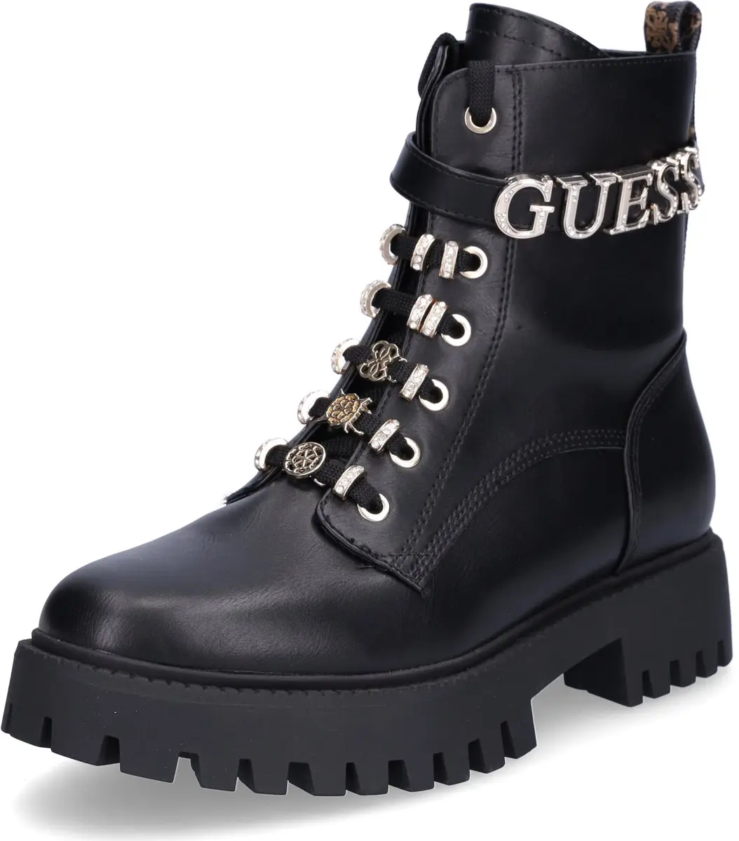 Guess dameslaarzen met veters Ficki zwart