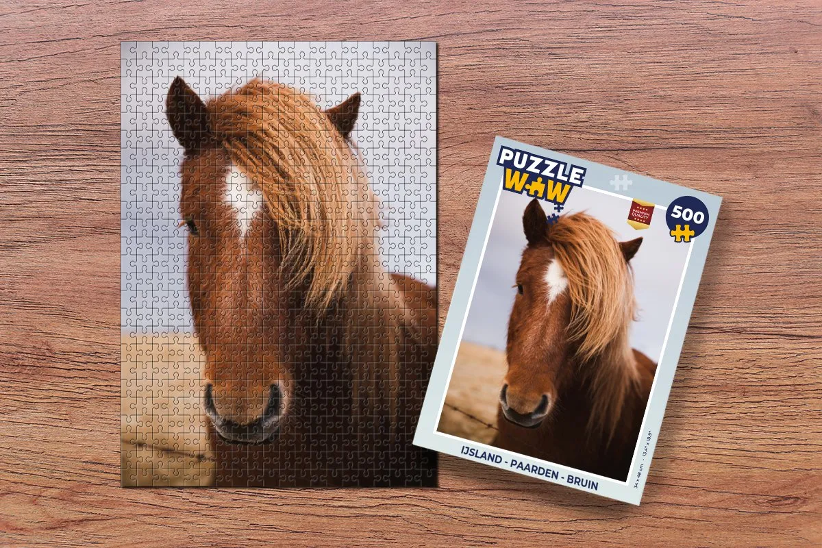 PuzzleWow IJsland Paarden Legpuzzel 500 Stuks - Multicolor