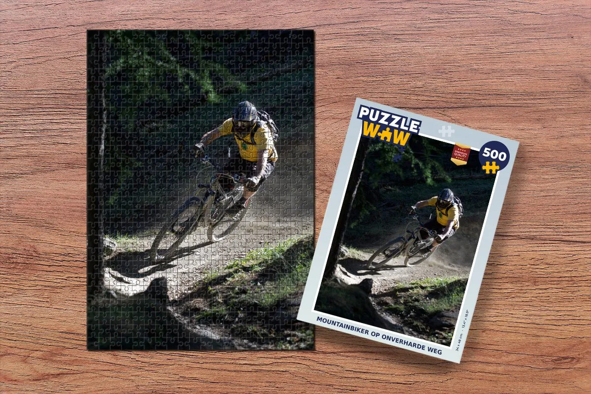 PuzzleWow Mountainbiker Legpuzzel 500 Stuks - Multicolor