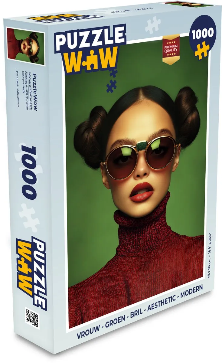 PuzzleWow Legpuzzel Vrouw Groen 1000 Stuks