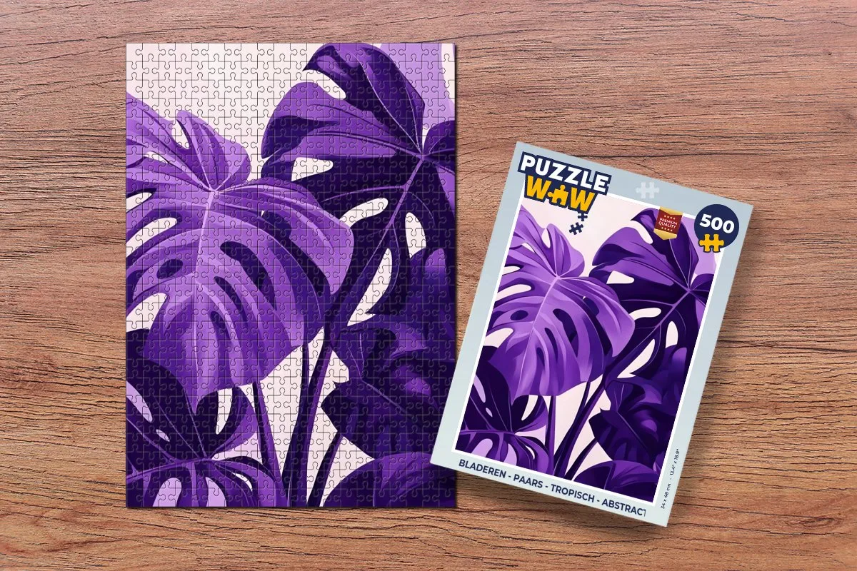 PuzzleWow Legpuzzel 500 Stuks - Tropisch Paars