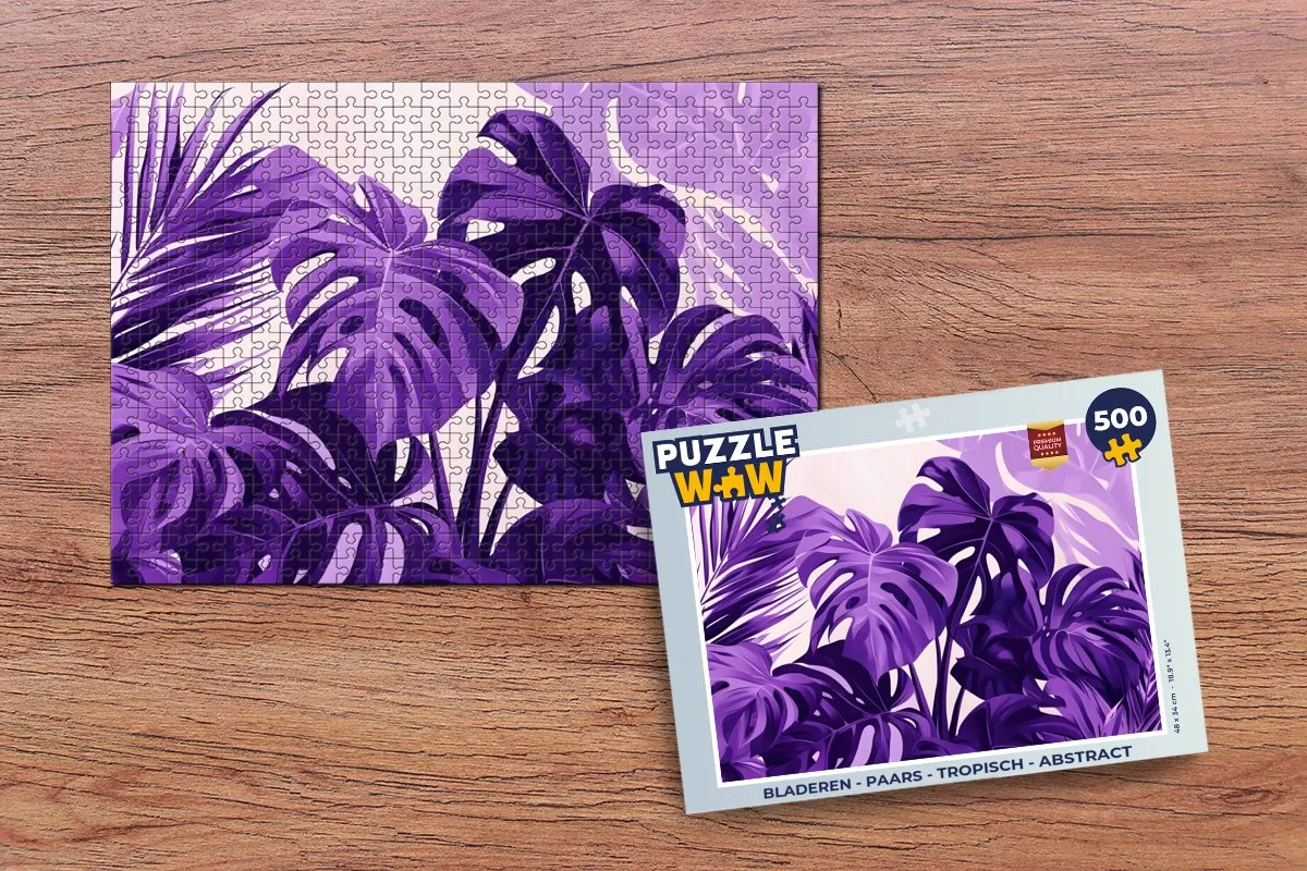 PuzzleWow Legpuzzel 500 Stuks - Tropisch Paars