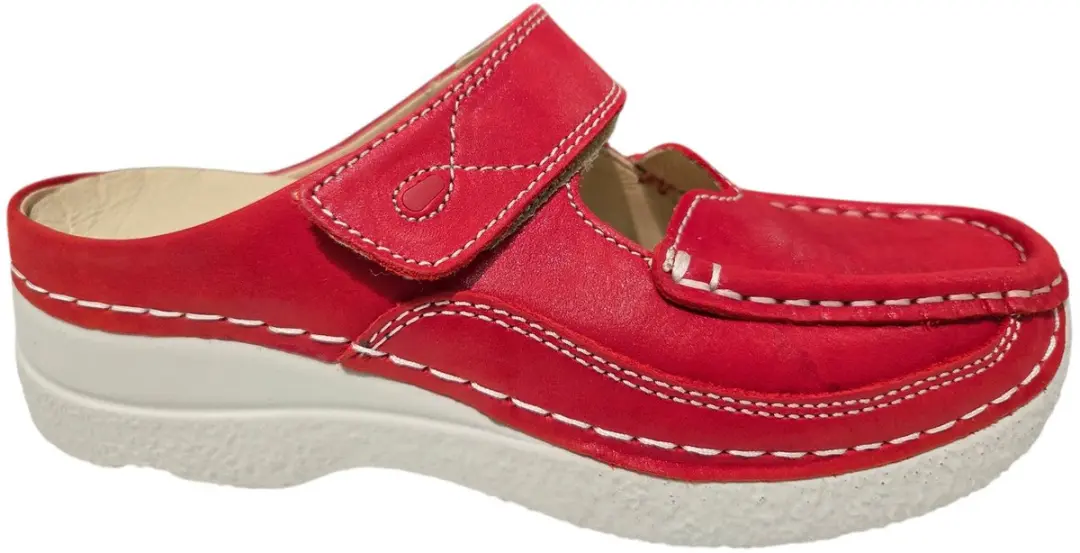 Wolky 0622736 570 Roll Slipper Muilen Rood Leer Dames